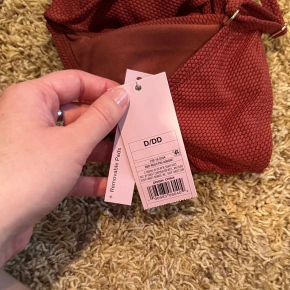 Redish Brown Textured Bikini Top - Picture 4 of 4